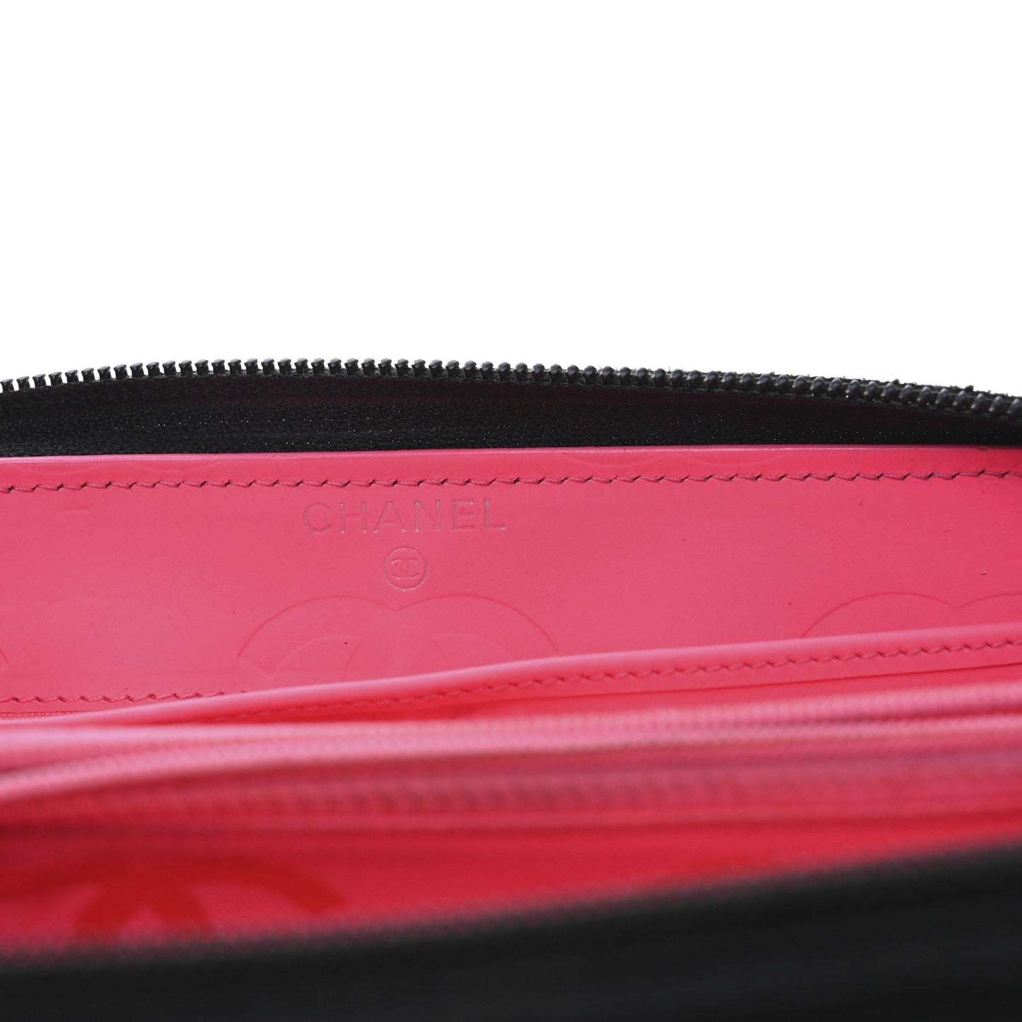 Chanel Calfskin Quilted Cambon Large Gusset Zip Around Wallet Black