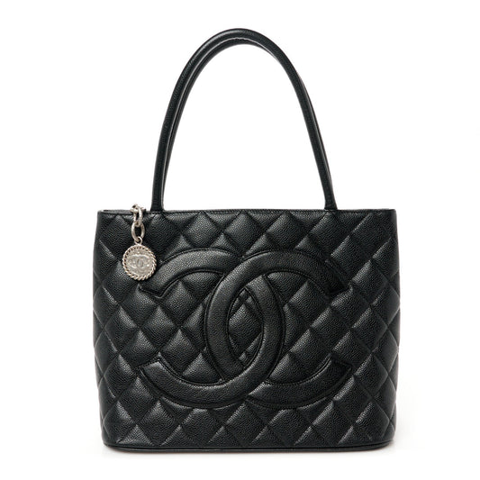 Chanel Caviar Quilted Medallion Tote Black