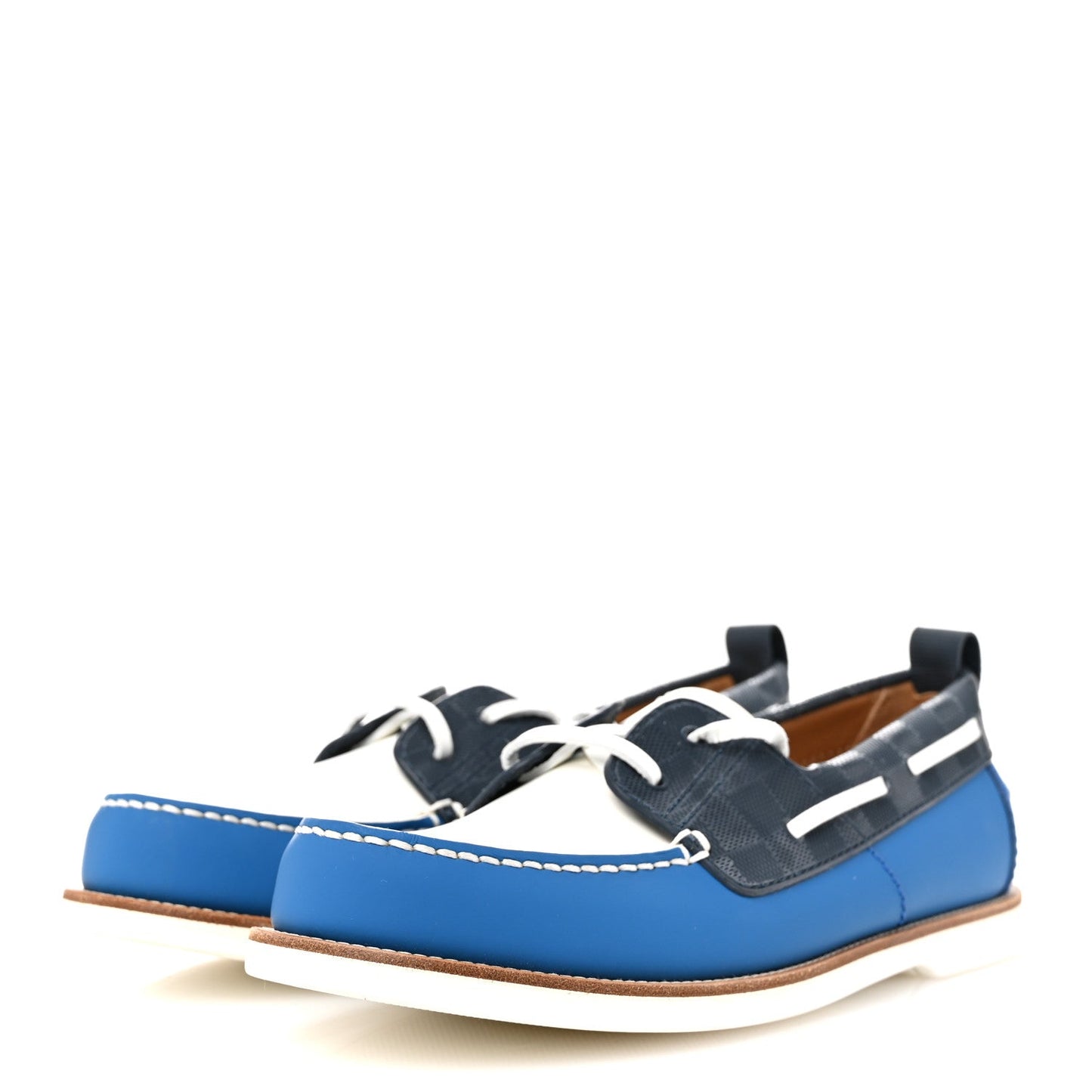 Louis Vuitton Mat Calfskin Mens Rubber America's Cup Marine Boat Shoe Pacific Blue