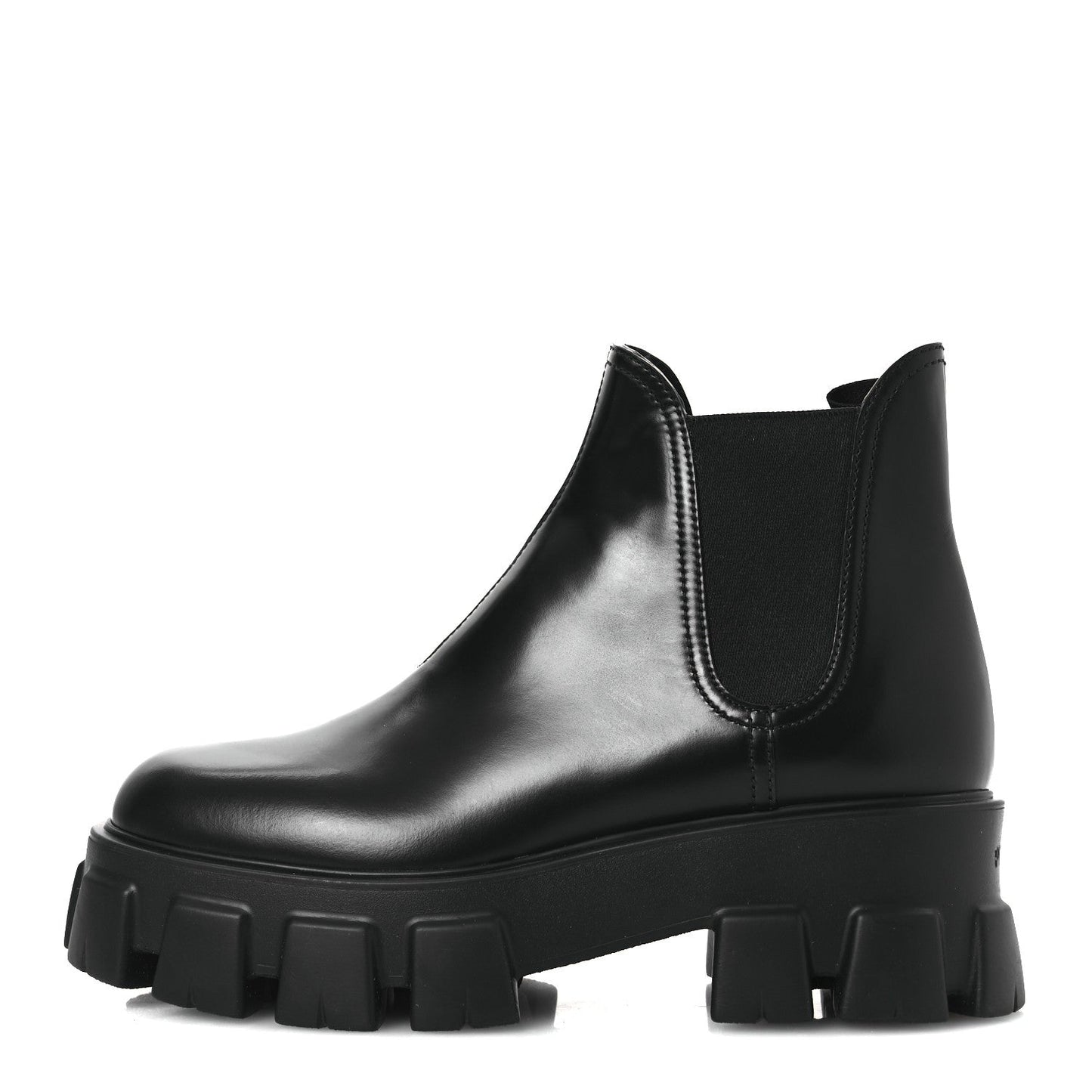 Prada Spazzolato Rois Monolith Chelsea 55mm Ankle Boots 41 Black