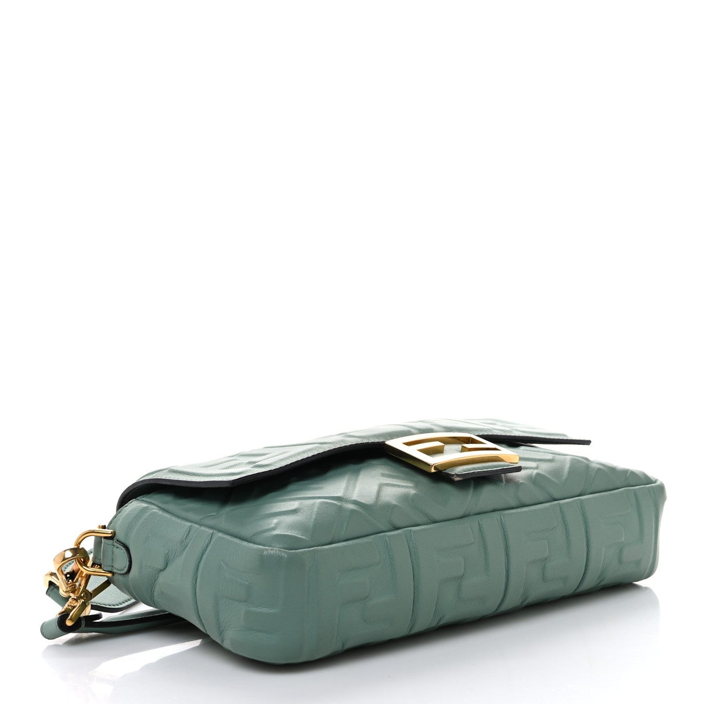 Fendi Nappa FF 1974 Embossed Baguette Menta