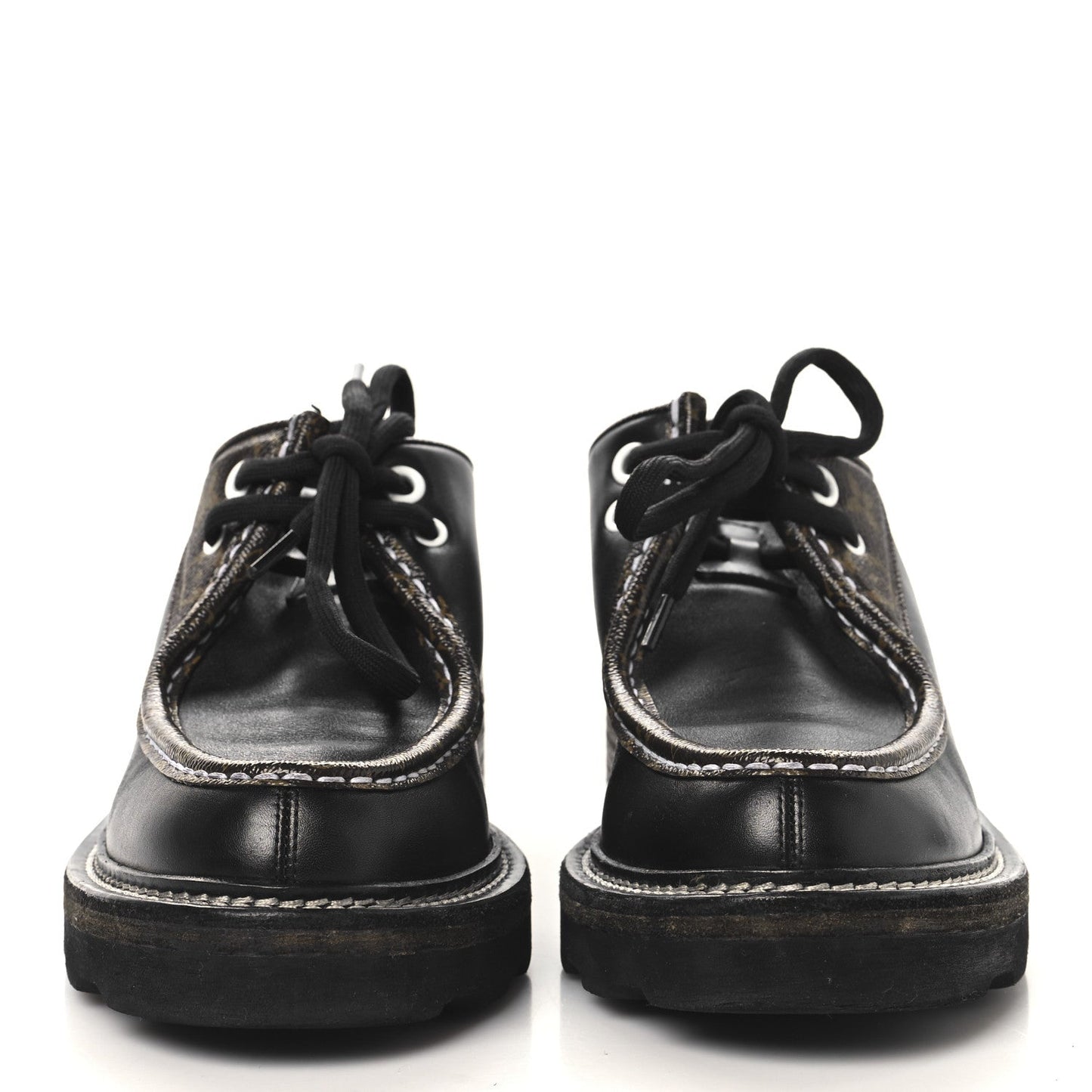 Louis Vuitton Monogram Calfskin Beaubourg Platform Derby Shoes Brown