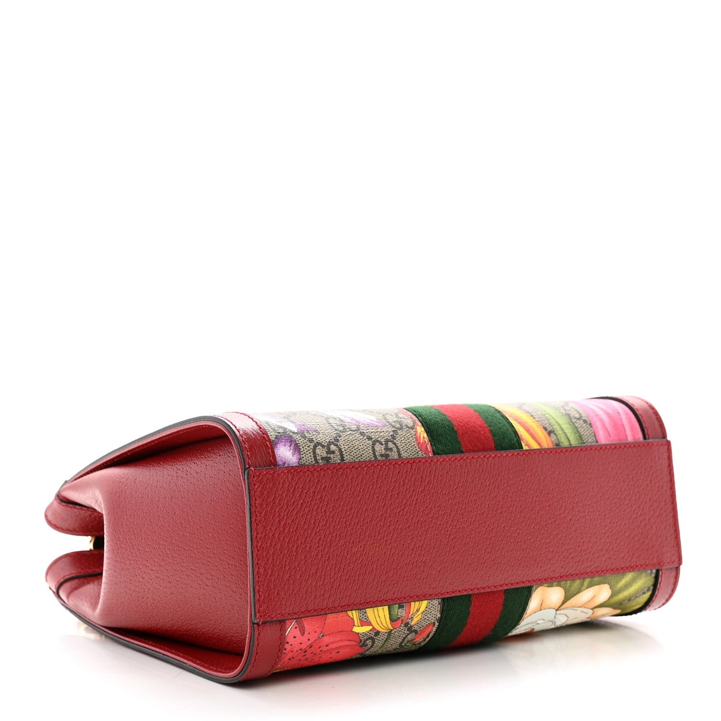 Gucci GG Supreme Monogram Flora Web Small Ophidia Tote Bag Red