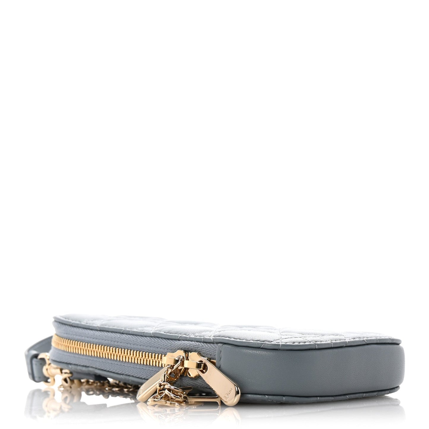Christian Dior Lambskin Cannage Lady Dior Phone Holder Cloud Blue