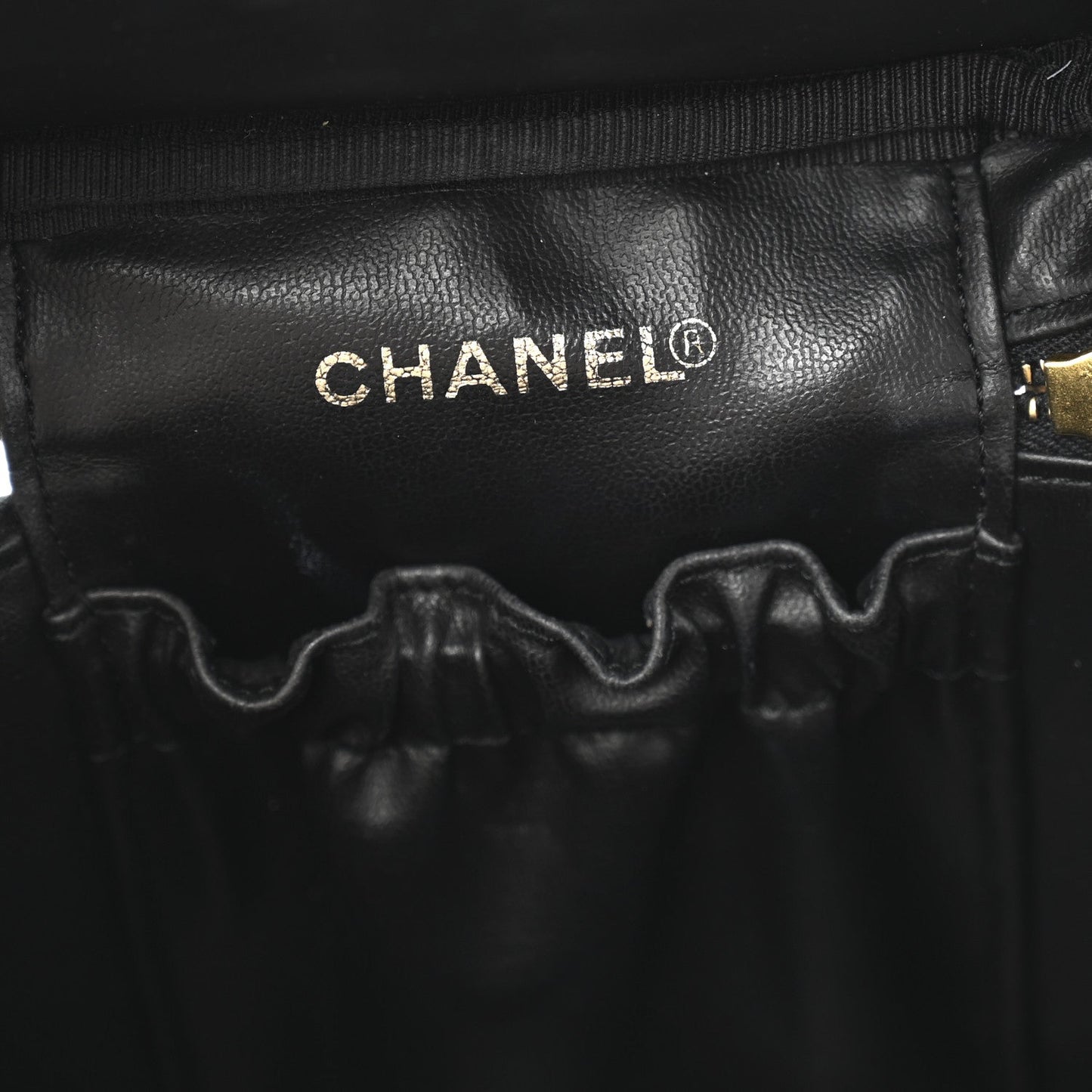Chanel Caviar Vanity Cosmetic Case Black