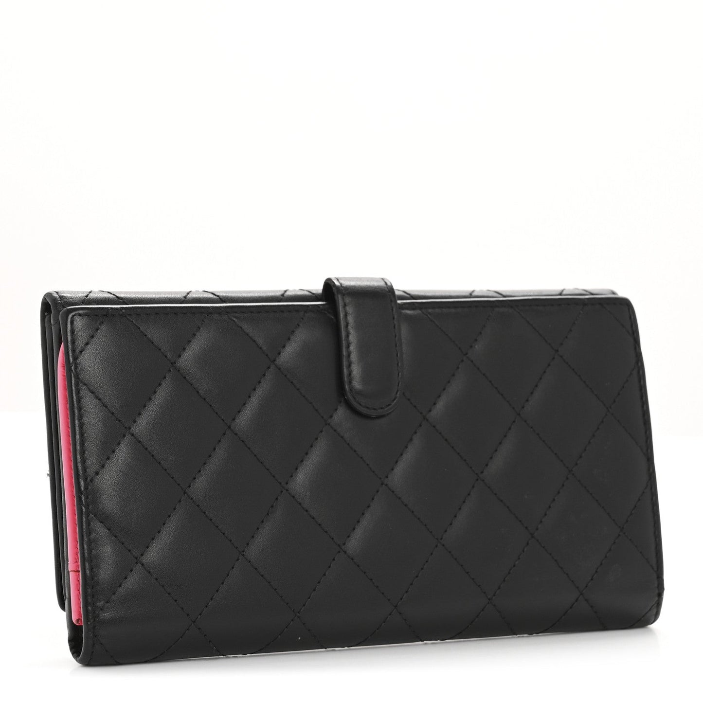 Chanel Calfskin Quilted Cambon Long Double Wallet Black