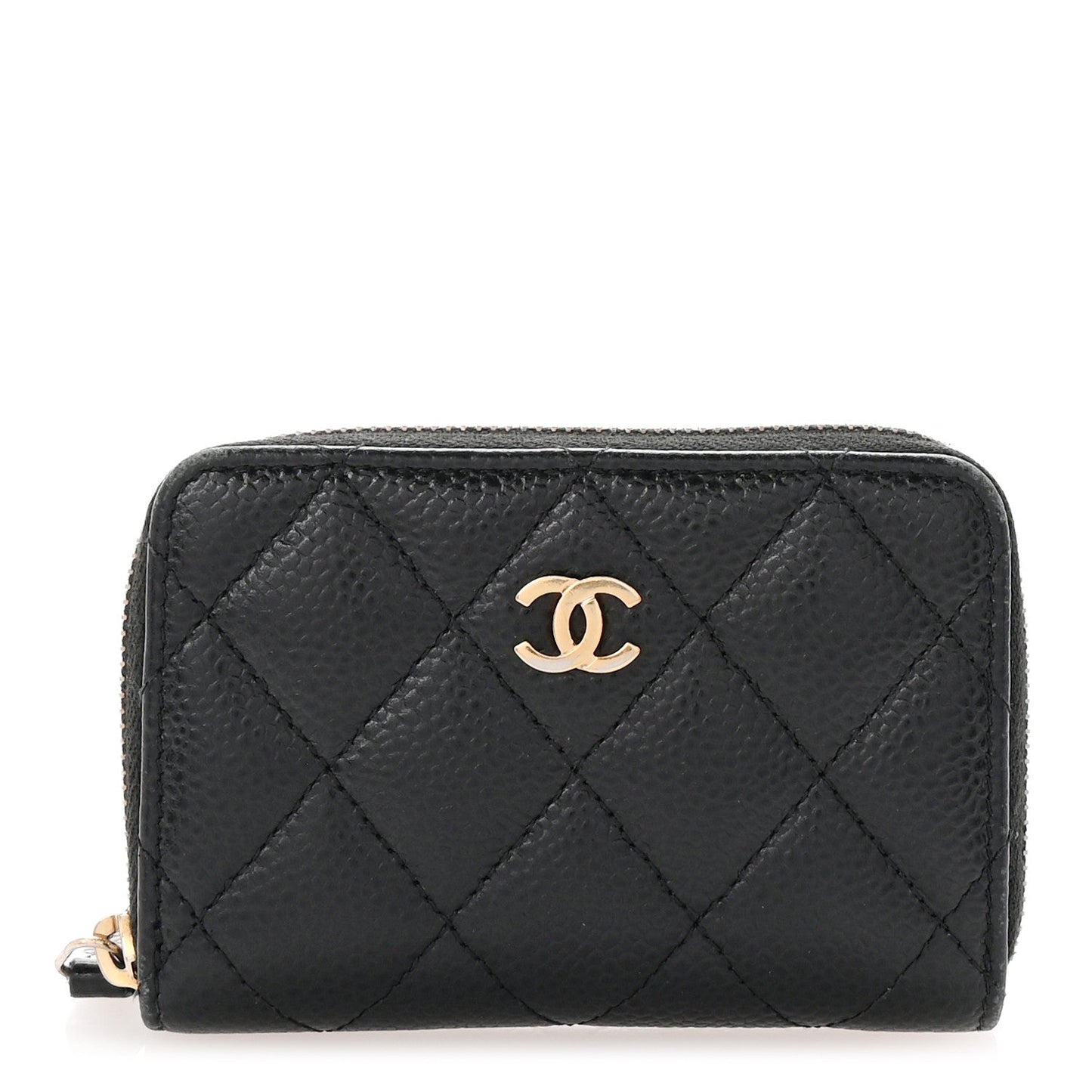 Chanel Caviar Quilted Zip Coin Purse Black