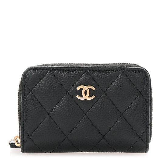 Chanel Caviar Quilted Zip Coin Purse Black