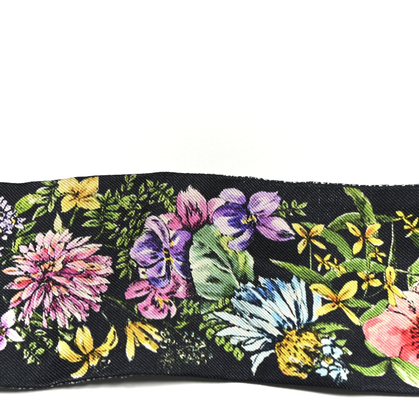 Christian Dior Silk Twill D-Floral Mitzah Scarf Blue Multicolor