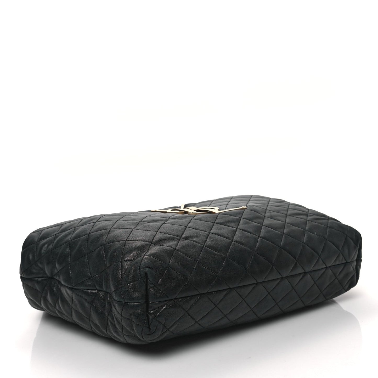 Saint Laurent Lambskin Quilted Maxi Icare Shopping Tote Black