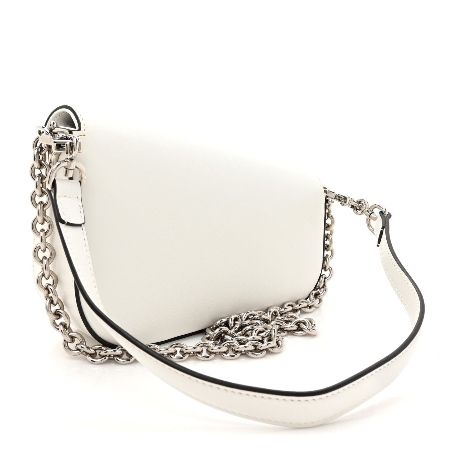 Gucci Calfskin Mini Horsebit 1955 Asymmetric Shoulder Bag Great White