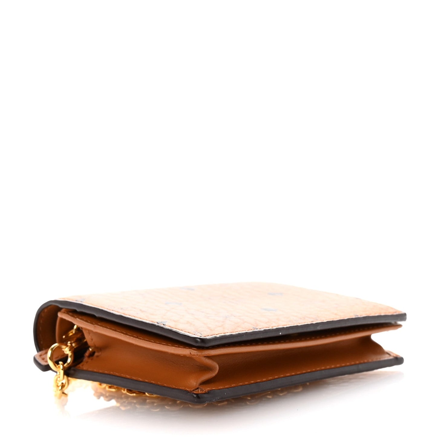 MCM MCM Visetos Original Mini Chain Wallet Cognac