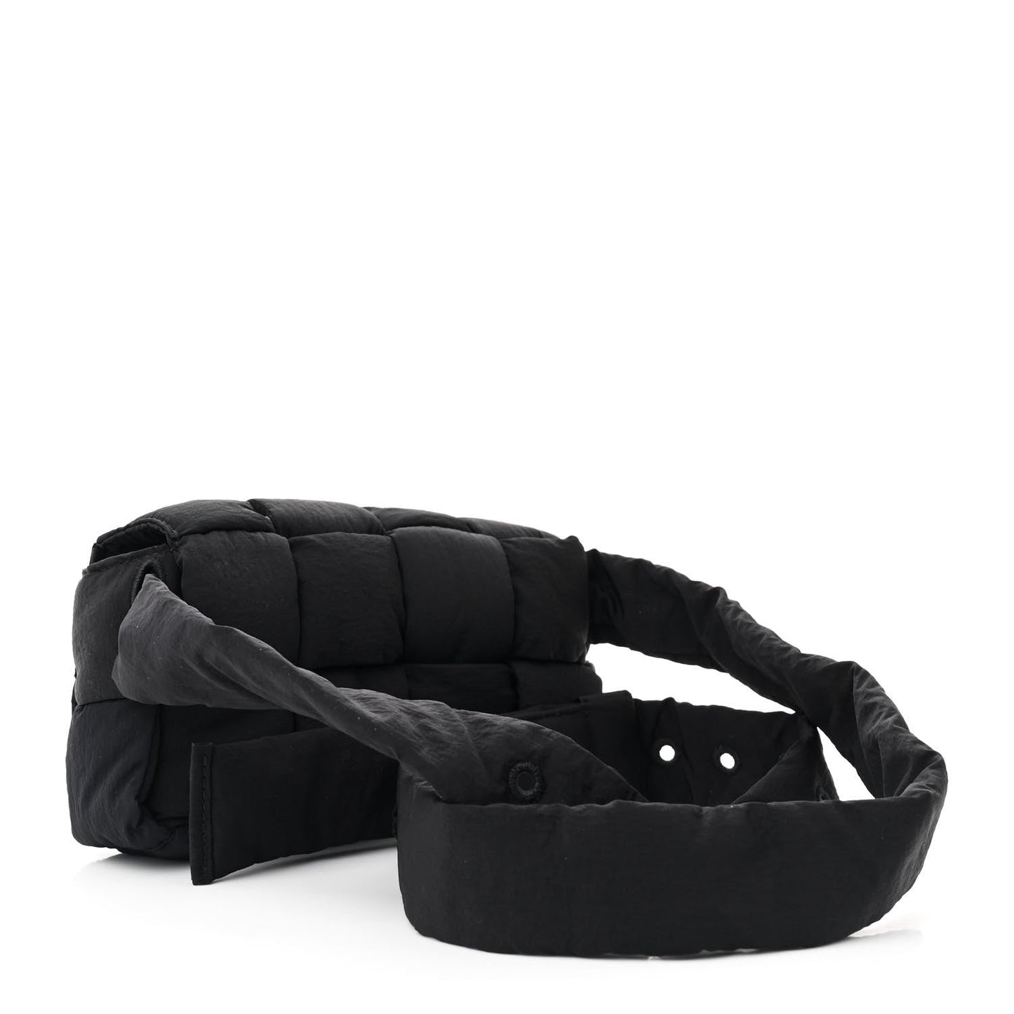 Bottega Veneta Nylon Intrecciato Padded Tech Mini Cassette Belt Bag Black