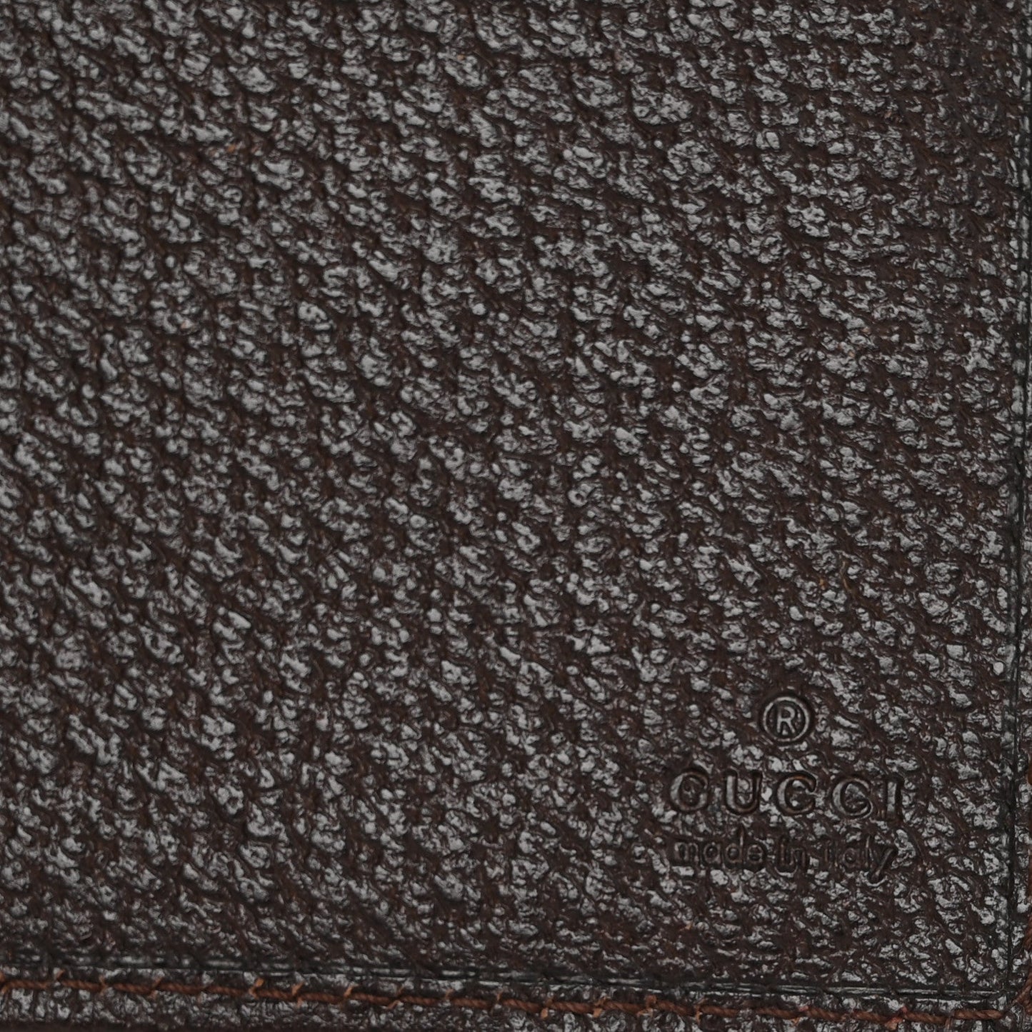 Gucci Monogram Metal Bar Chain Wallet Dark Brown