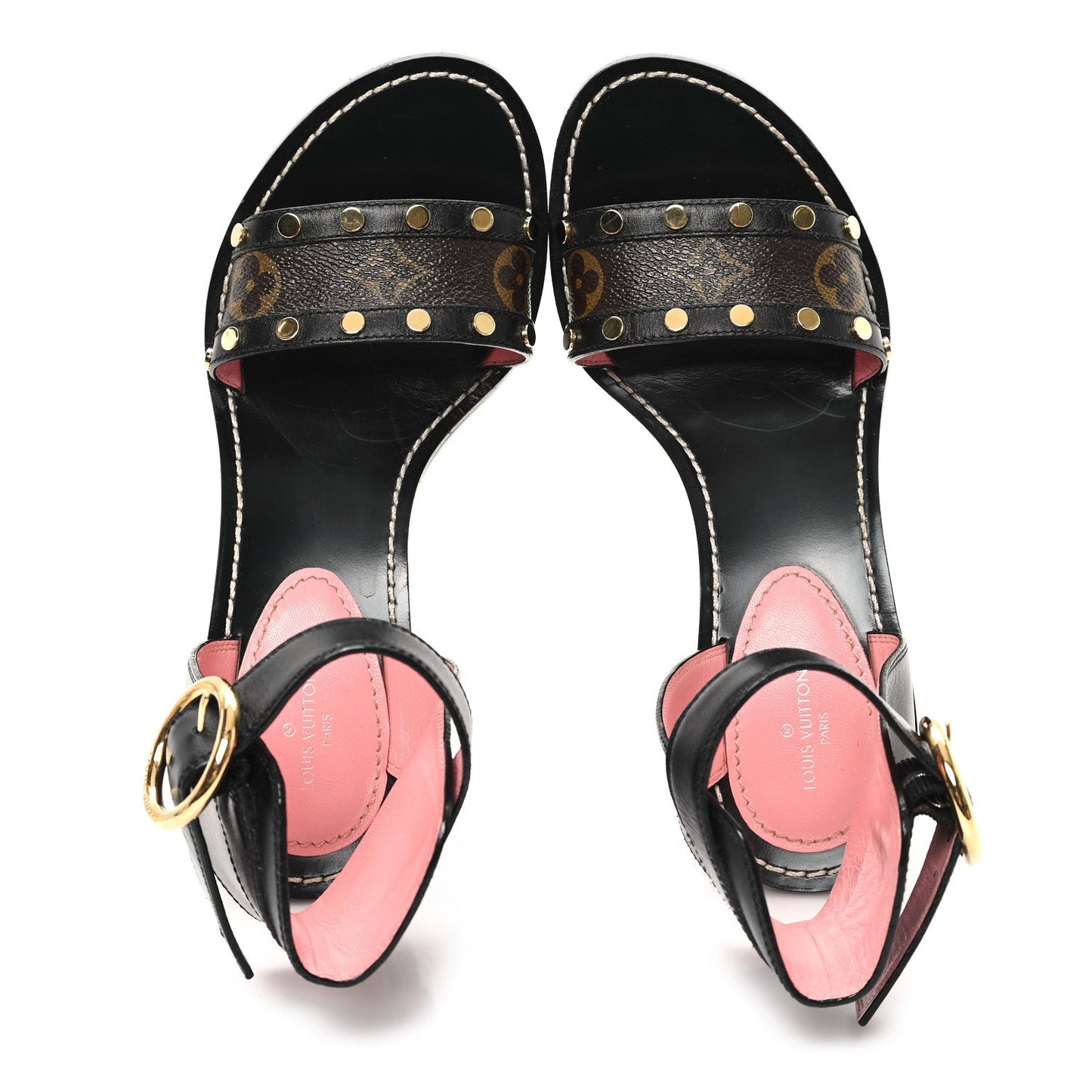 Louis Vuitton Calfskin Monogram Passenger Sandals Black