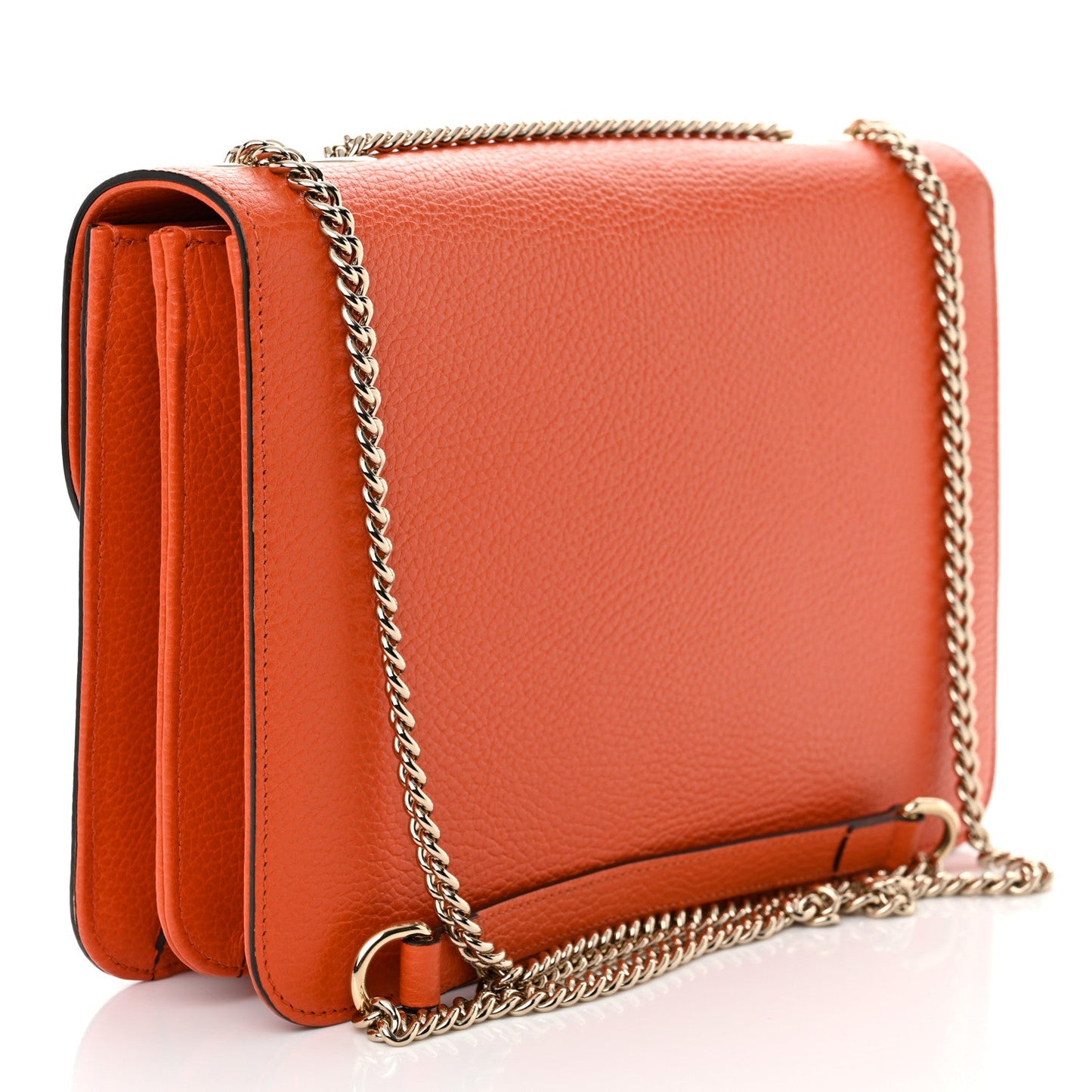 Gucci Dollar Calfskin InterLocking G Shoulder Bag Sun Orange