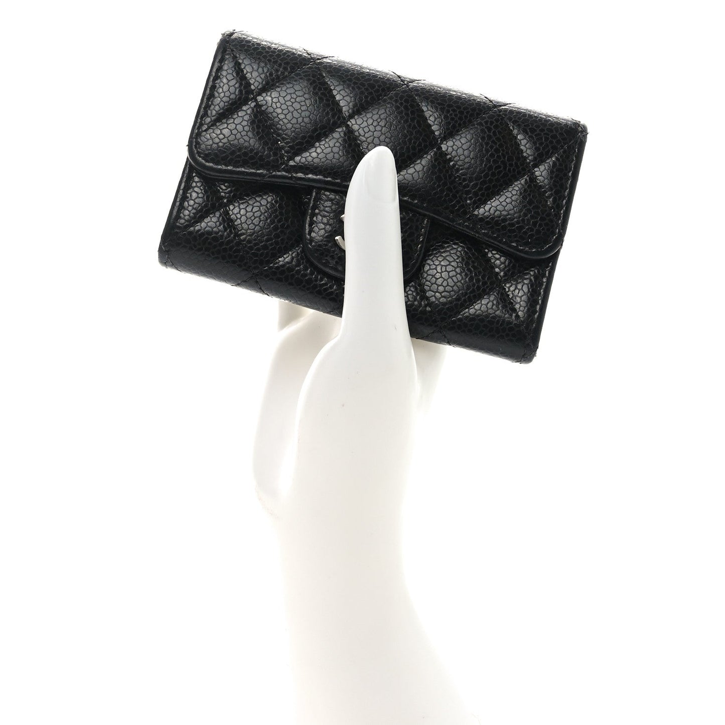 Chanel Caviar Quilted Flap Card Holder Black