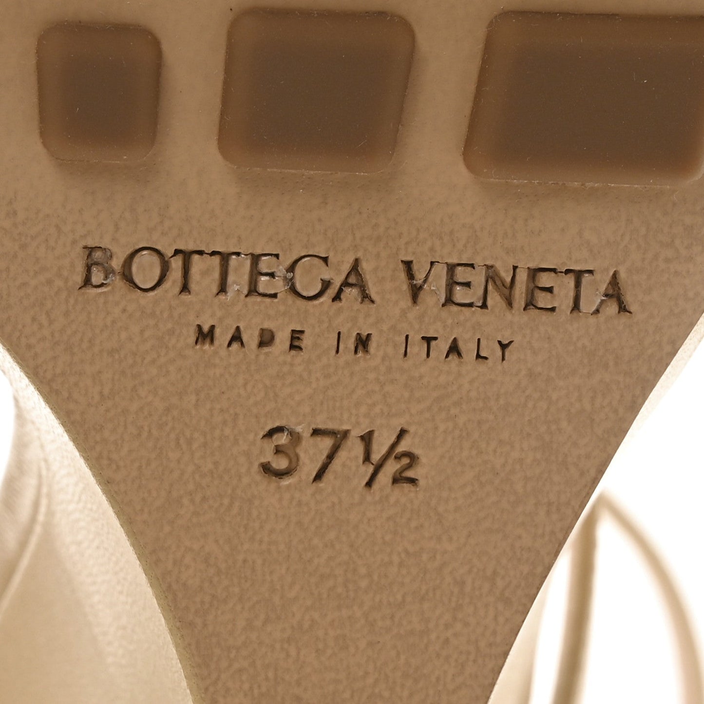 Bottega Veneta Lambskin Stretch Lounge Wedge Sandals 37.5 Cane Sugar