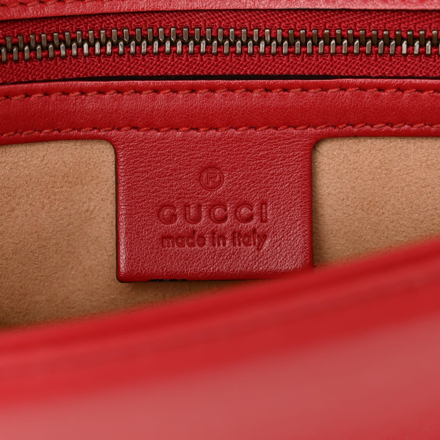 Gucci Calfskin Matelasse Small GG Marmont Top Handle Shoulder Bag Hibiscus Red