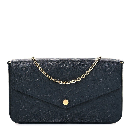 Louis Vuitton Empreinte Pochette Felicie Chain Wallet Black