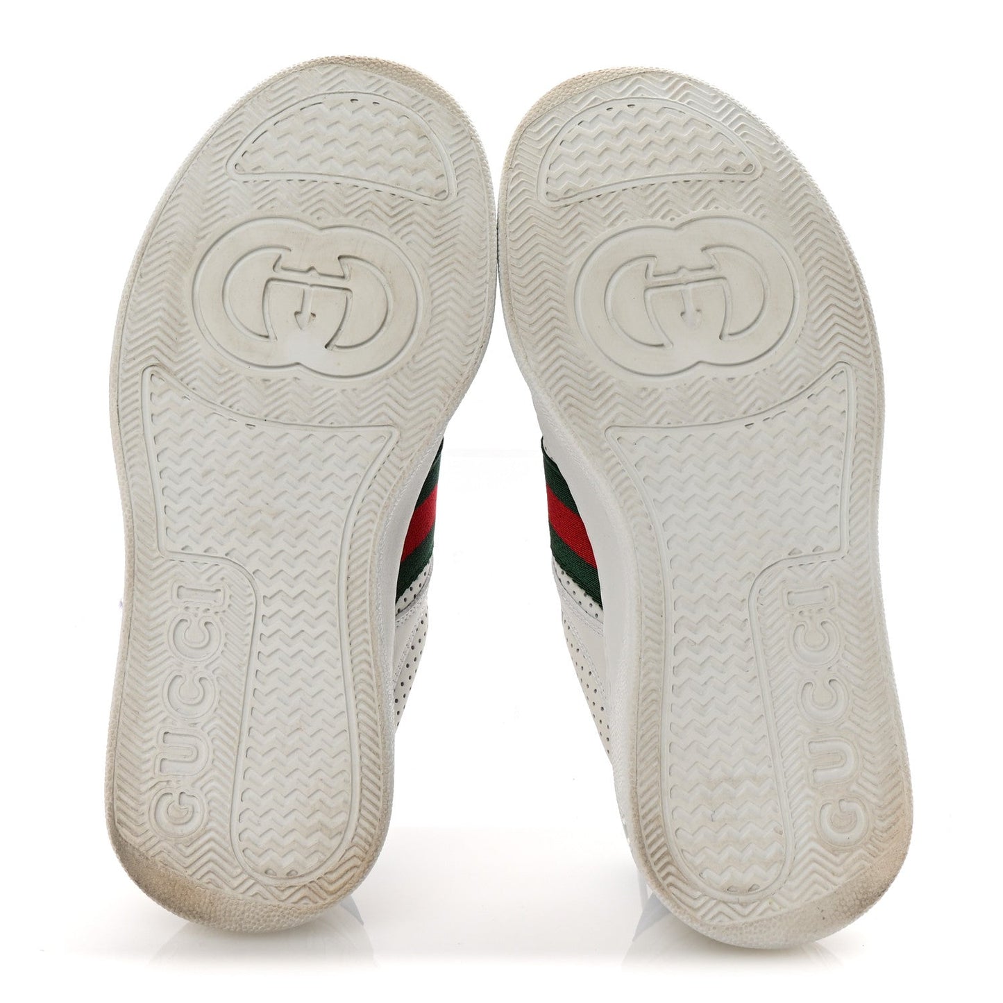 Gucci Calfskin Web Perforated Womens Platform 55mm Sneakers 36 White Bright Splash