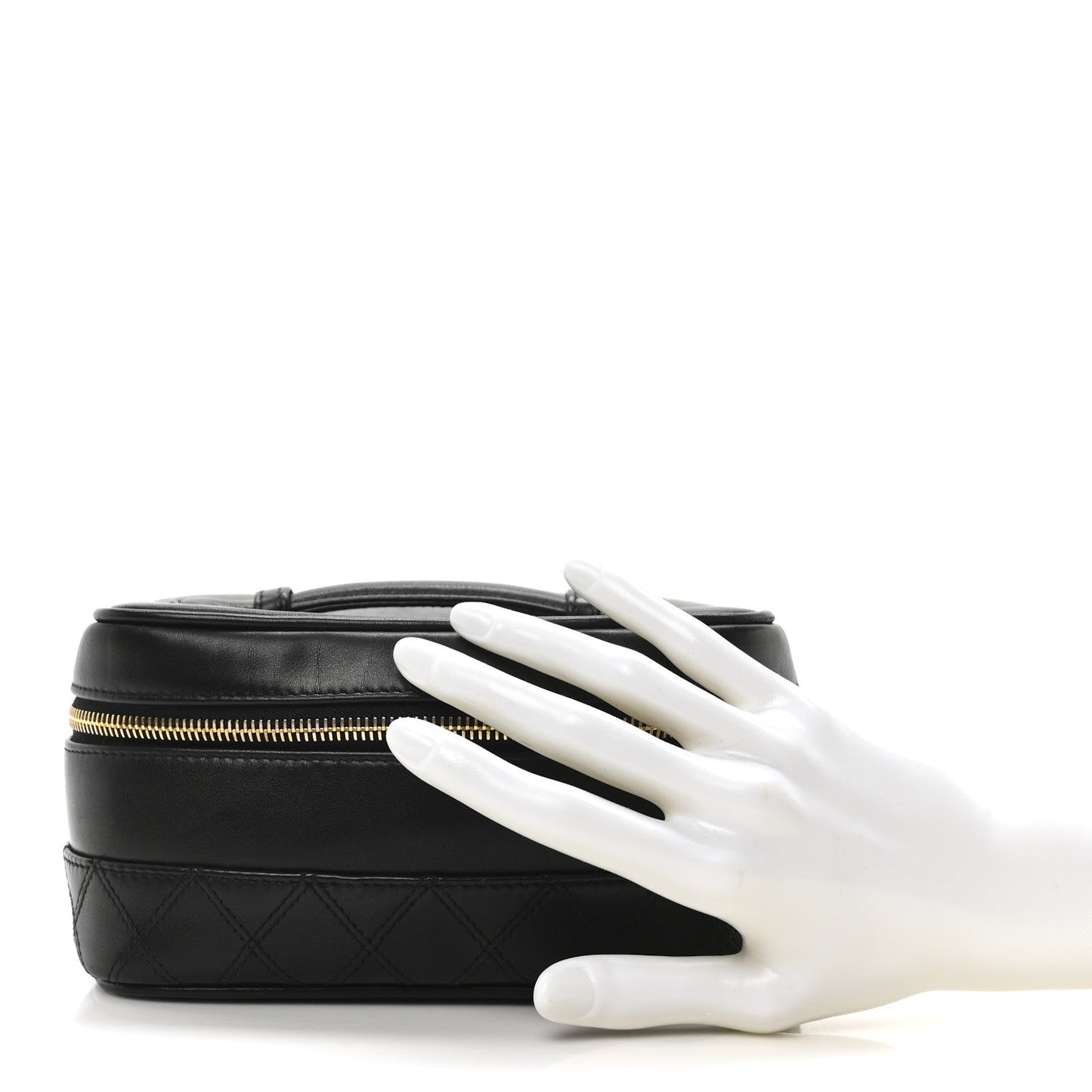 Chanel Lambskin Vanity Cosmetic Case Black