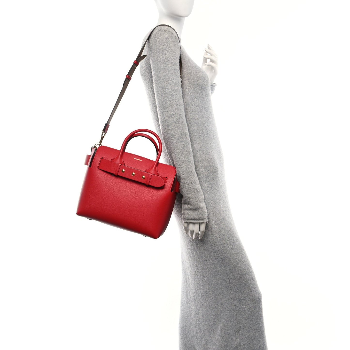 Burberry Soft Grain Calfskin Small Belt Bag Marais Bright Military Red