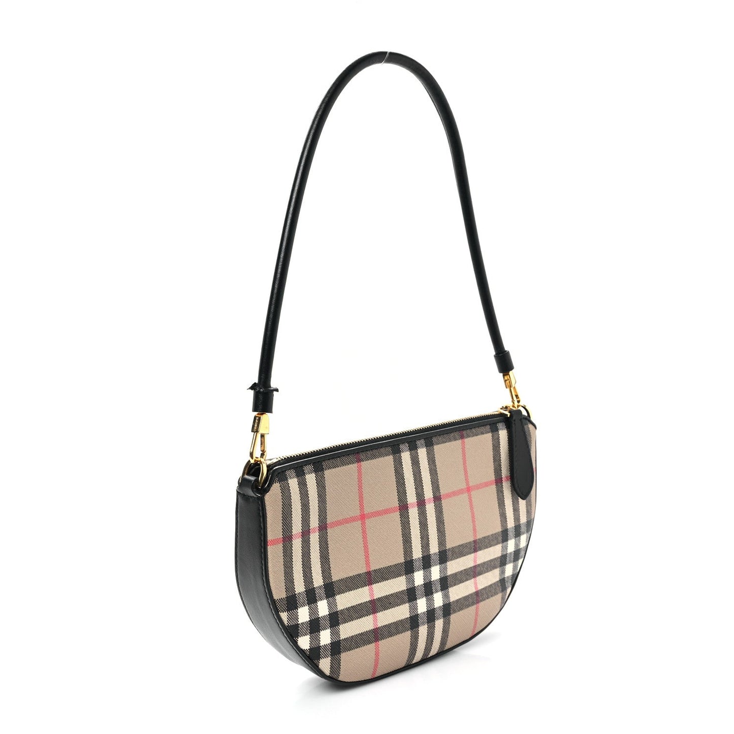 Burberry Vintage Check Calfskin Olympia Slim Pouch Archive Beige