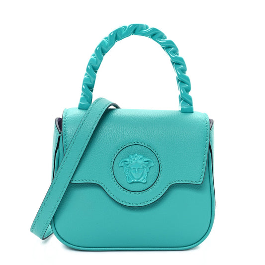 Versace Calfskin Mini La Medusa Bag Turquoise