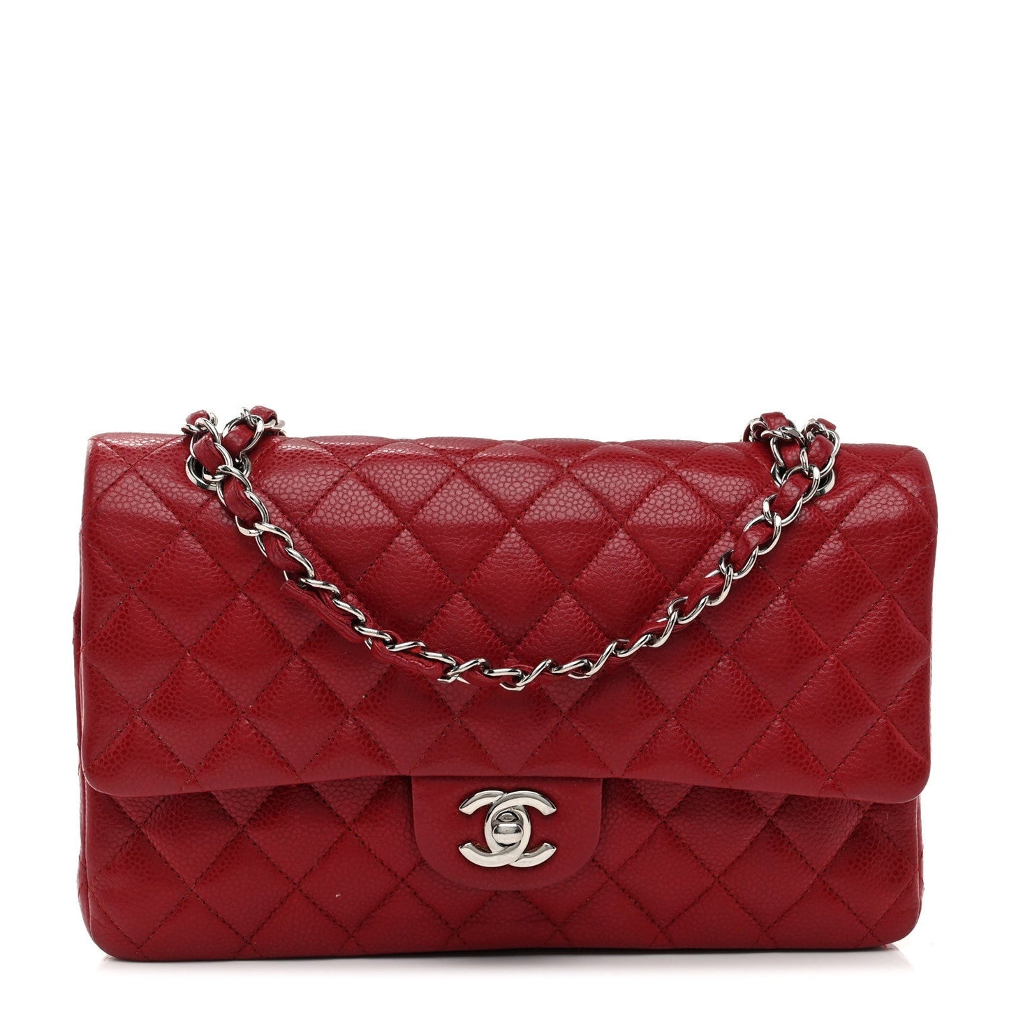 Chanel Caviar Quilted Medium Double Flap Red