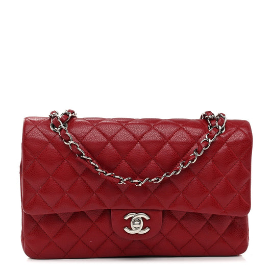 Chanel Caviar Quilted Medium Double Flap Red