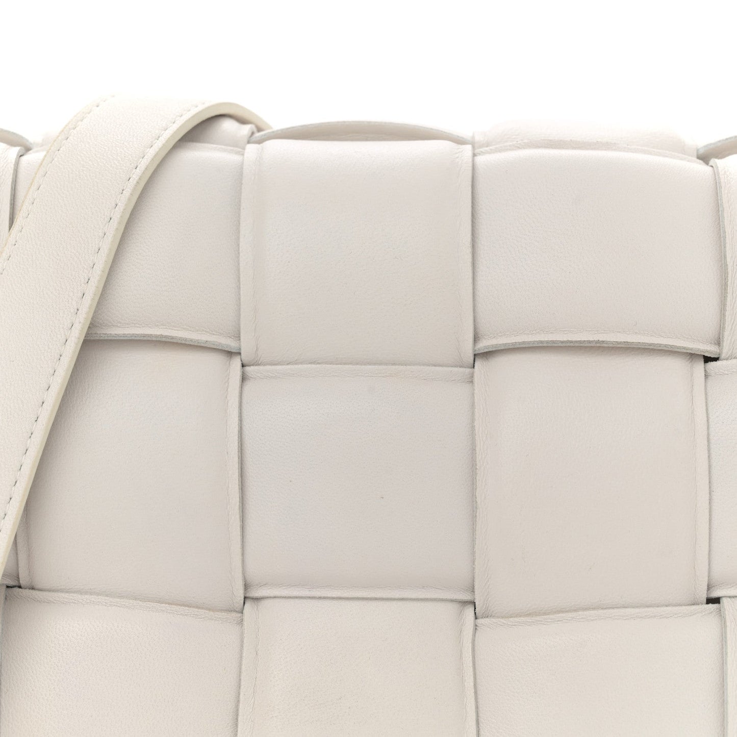 Bottega Veneta Nappa Maxi Intreccio Padded Cassette Crossbody Bag Chalk