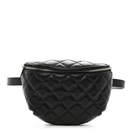 Chanel Calfskin Quilted Waist Belt Bag Black