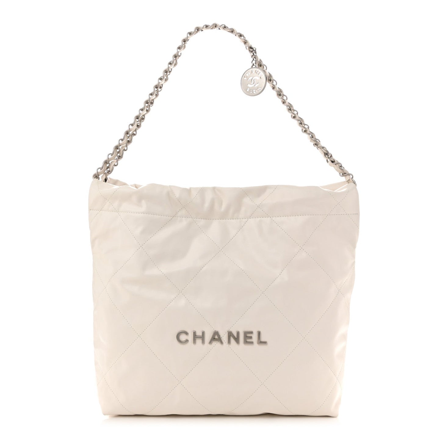 Chanel Shiny Calfskin Quilted Small 22 White
