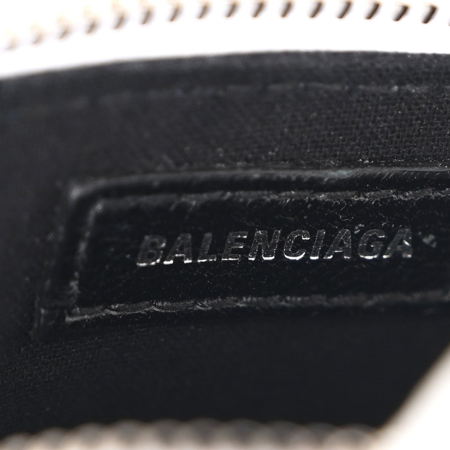 Balenciaga Calfskin Logo Crocodile Embossed Mini Ville Top Handle Bag White Black