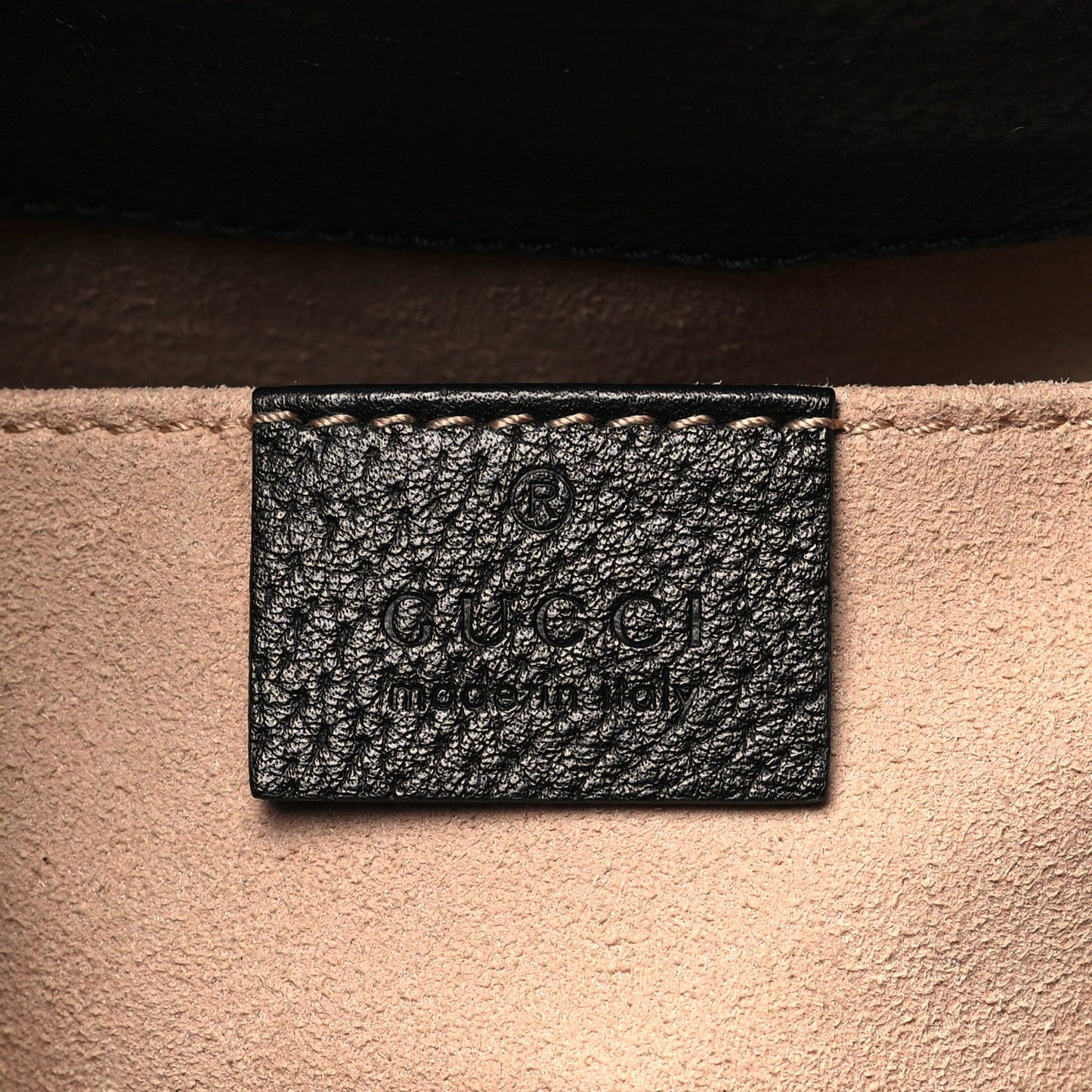 Gucci Glazed Textured Calfskin Web Small Ophidia Bucket Bag Black