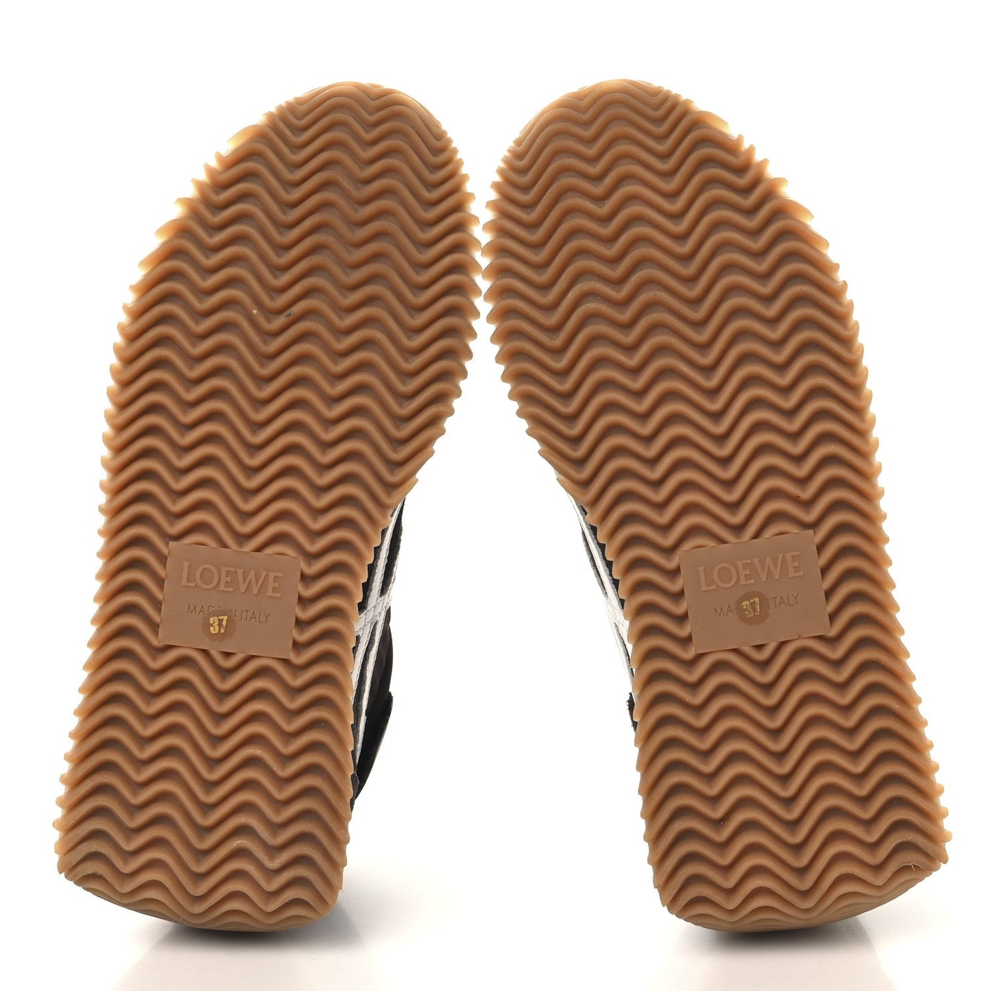 Loewe Nylon Suede Flow Runners Sneakers 37 Shitake
