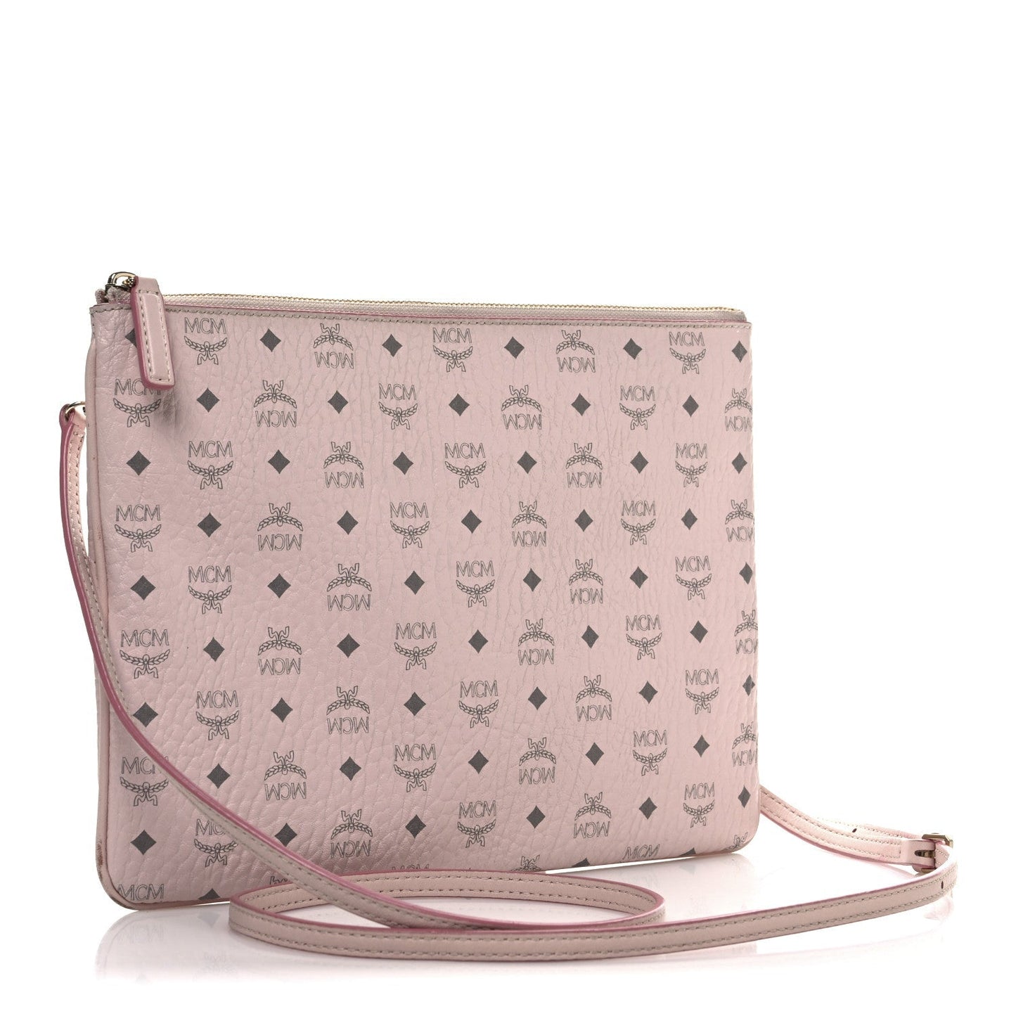 MCM MCM Visetos Medium Crossbody Pouch Powder Pink