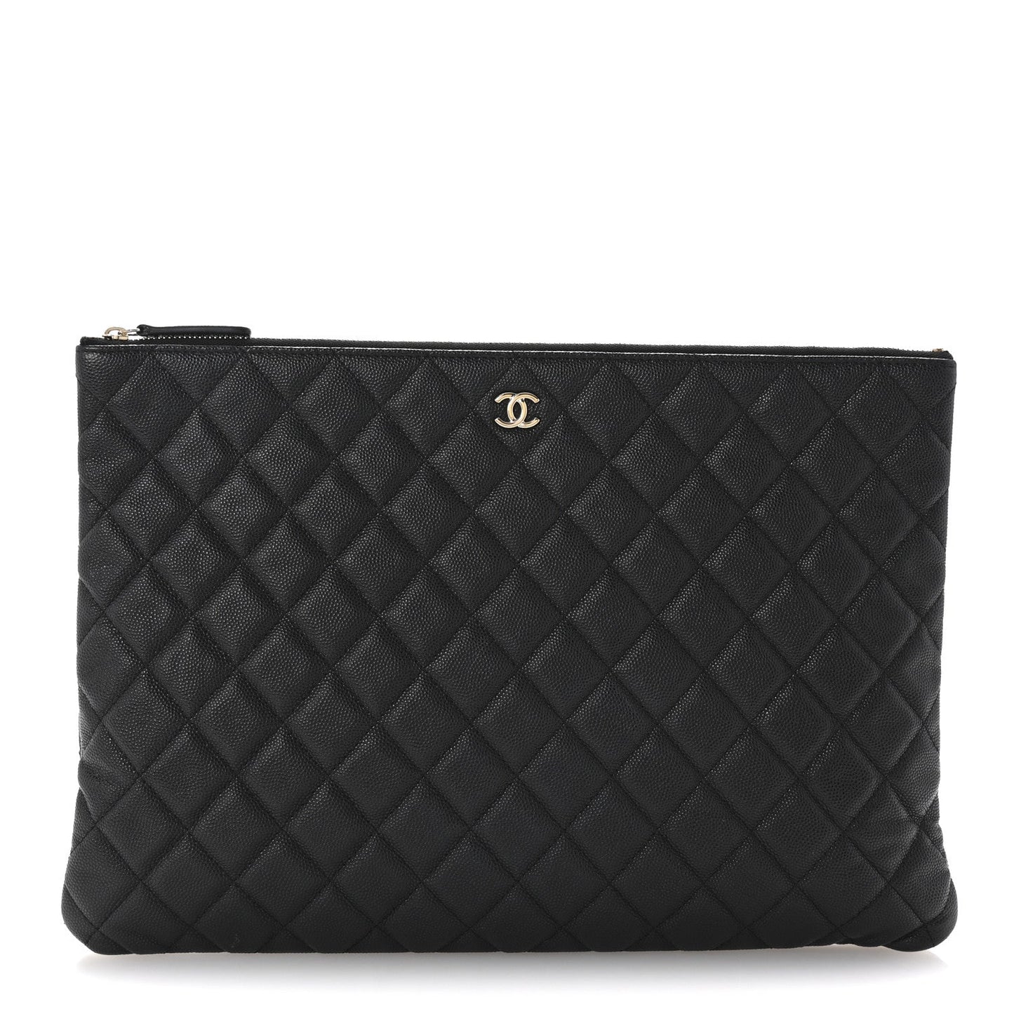 Chanel Caviar Quilted Large Cosmetic Case Black