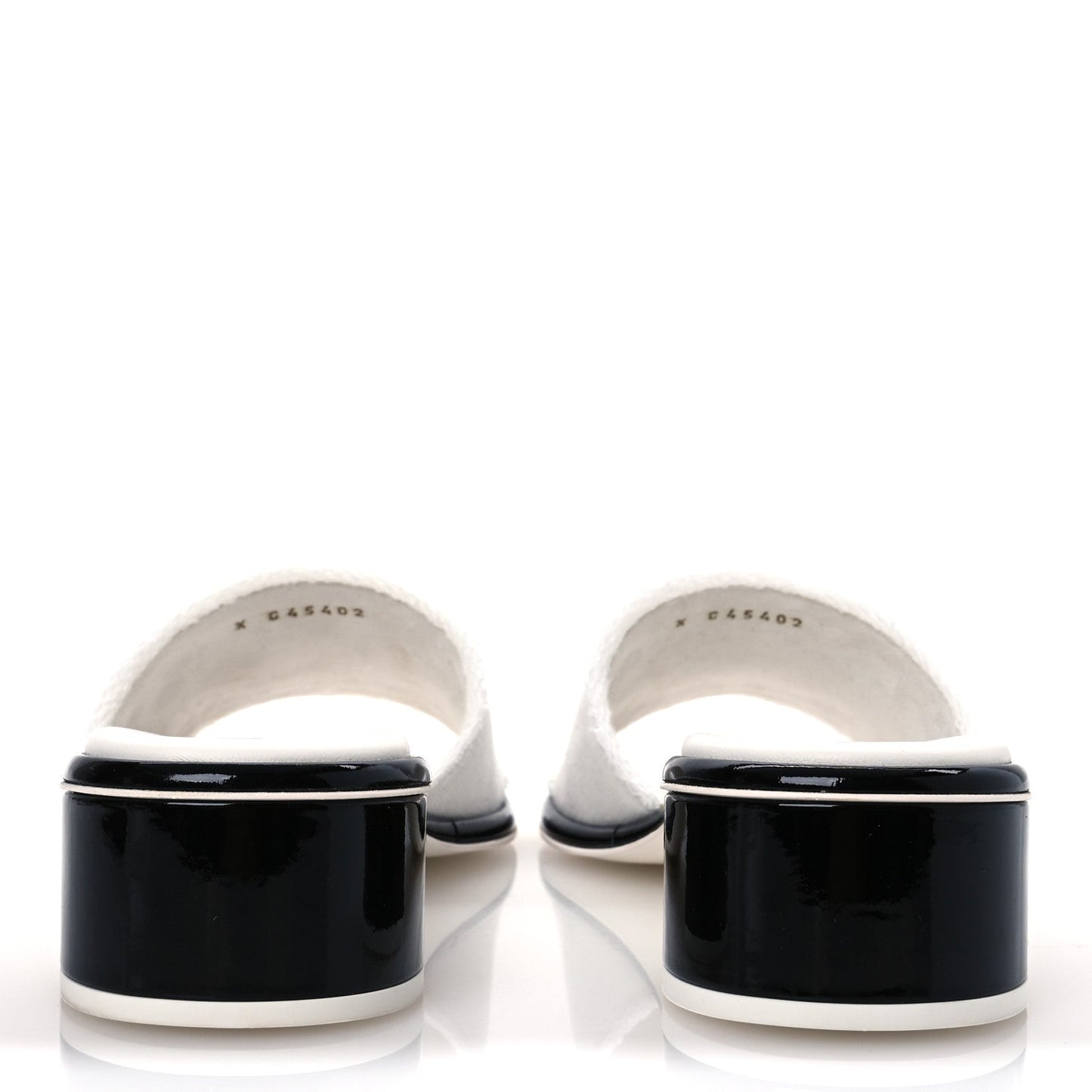 Chanel Cotton Logo Mule Sandals 39 White Black
