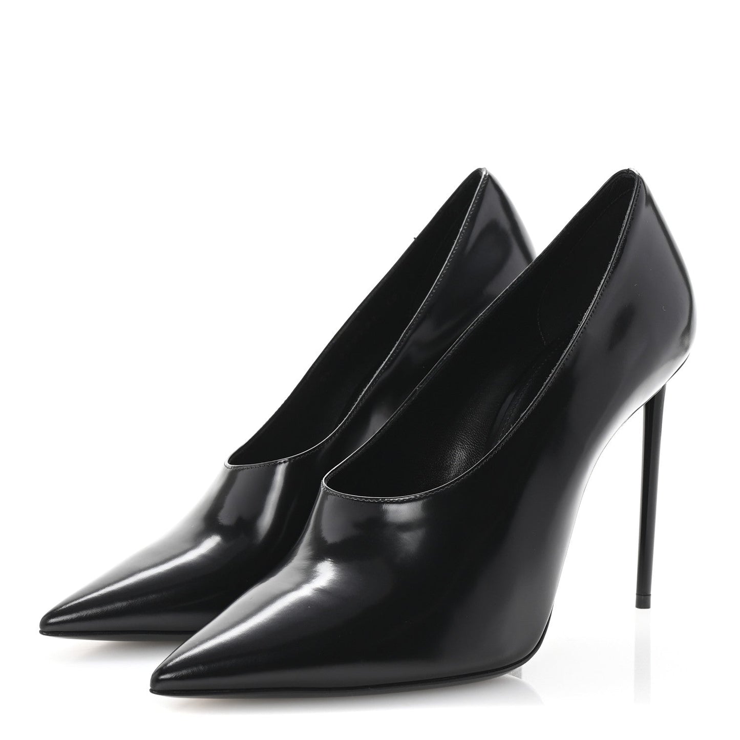 Saint Laurent Patent Calfskin Teddy High Vamp 105 Pumps 39 Black