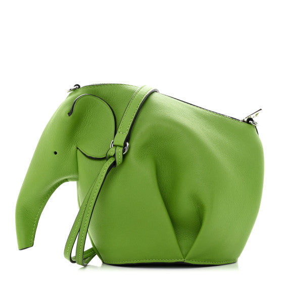 Loewe Calfskin Mini Elephant Crossbody Bag Apple Green