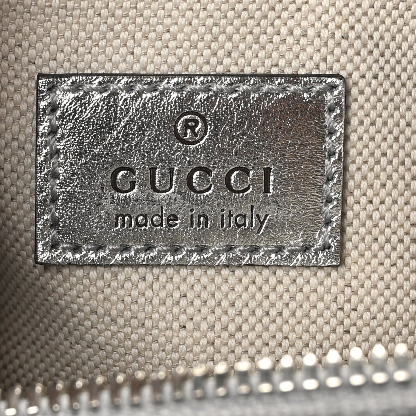 Gucci Metallic Sakai Be Green Calfskin Diagonal Stitched Small Blondie Shoulder Bag Silver
