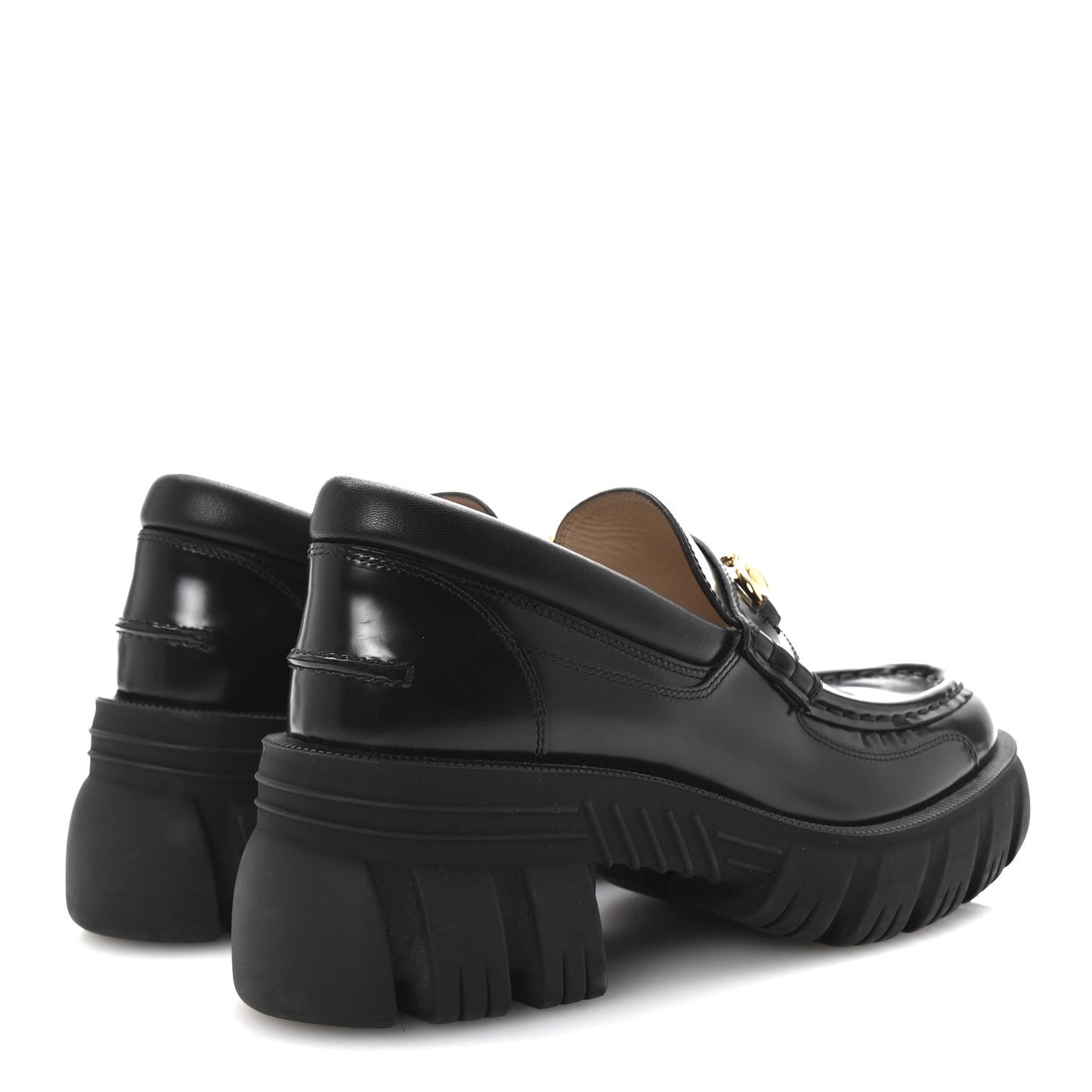 Gucci Cordovan Lux Womens Harald Horsebit 25mm Platform Loafers 40 Black
