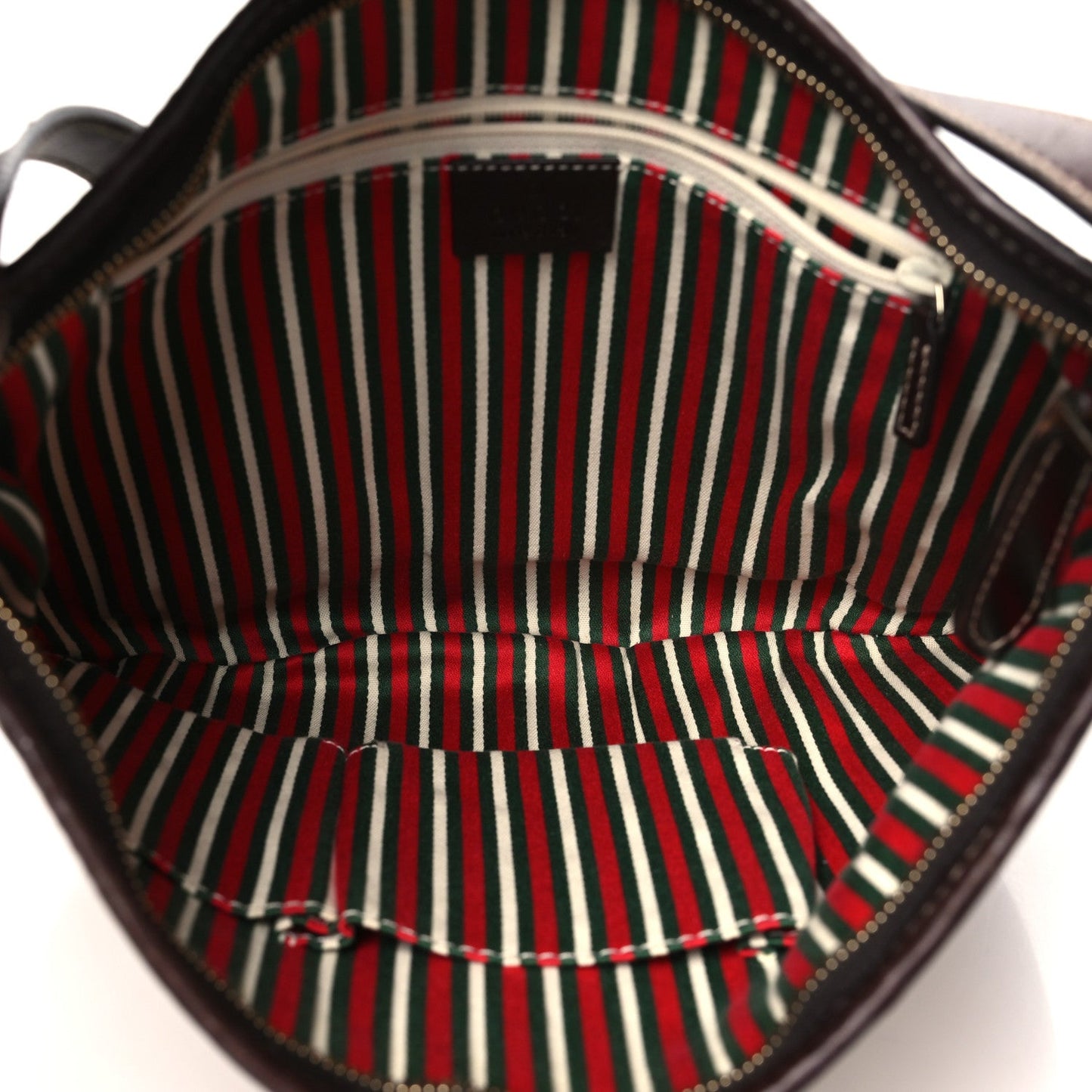 Gucci Monogram Medium New Britt Half Moon Hobo Dark Brown