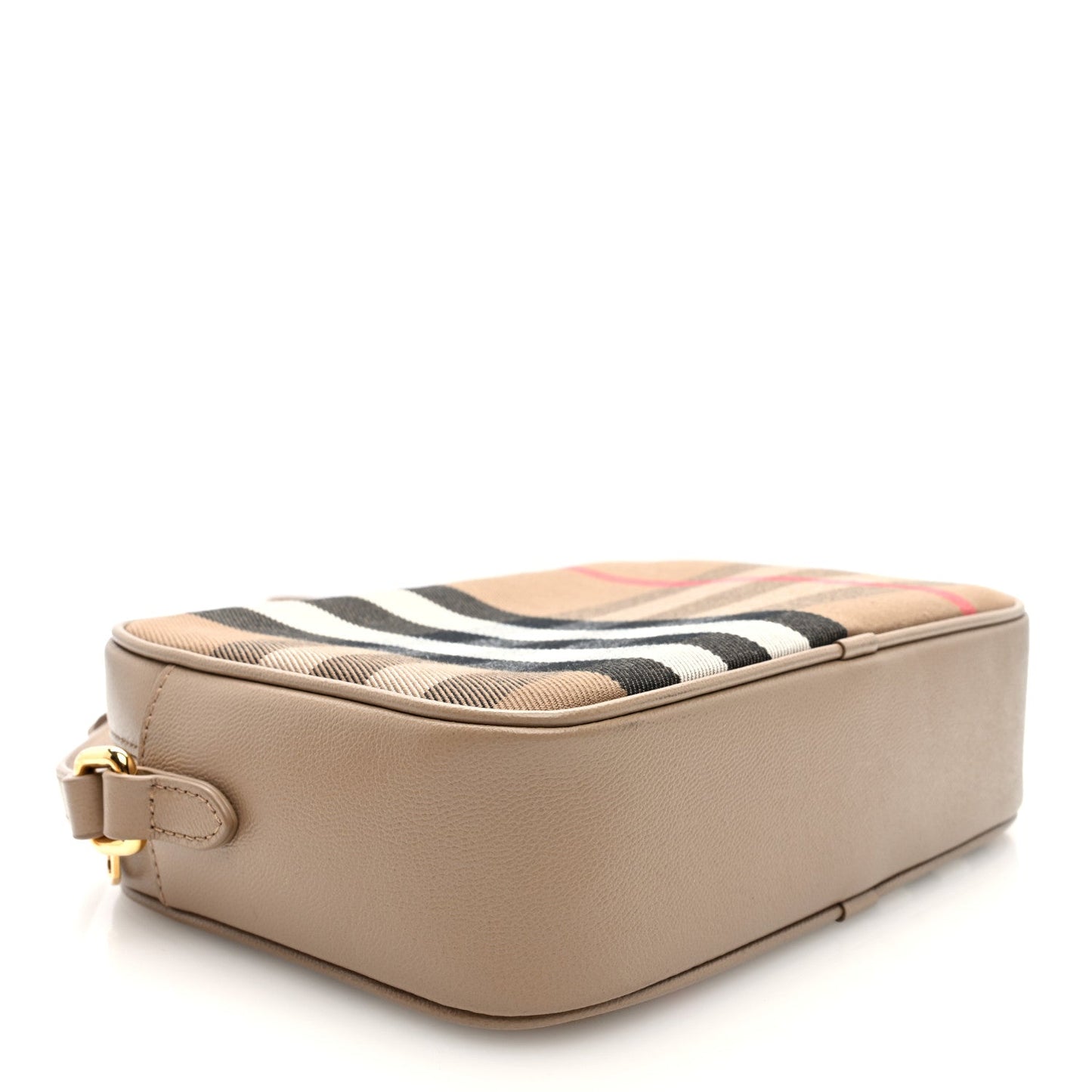 Burberry Calfskin House Check Medium Camera Bag Chestnut Beige