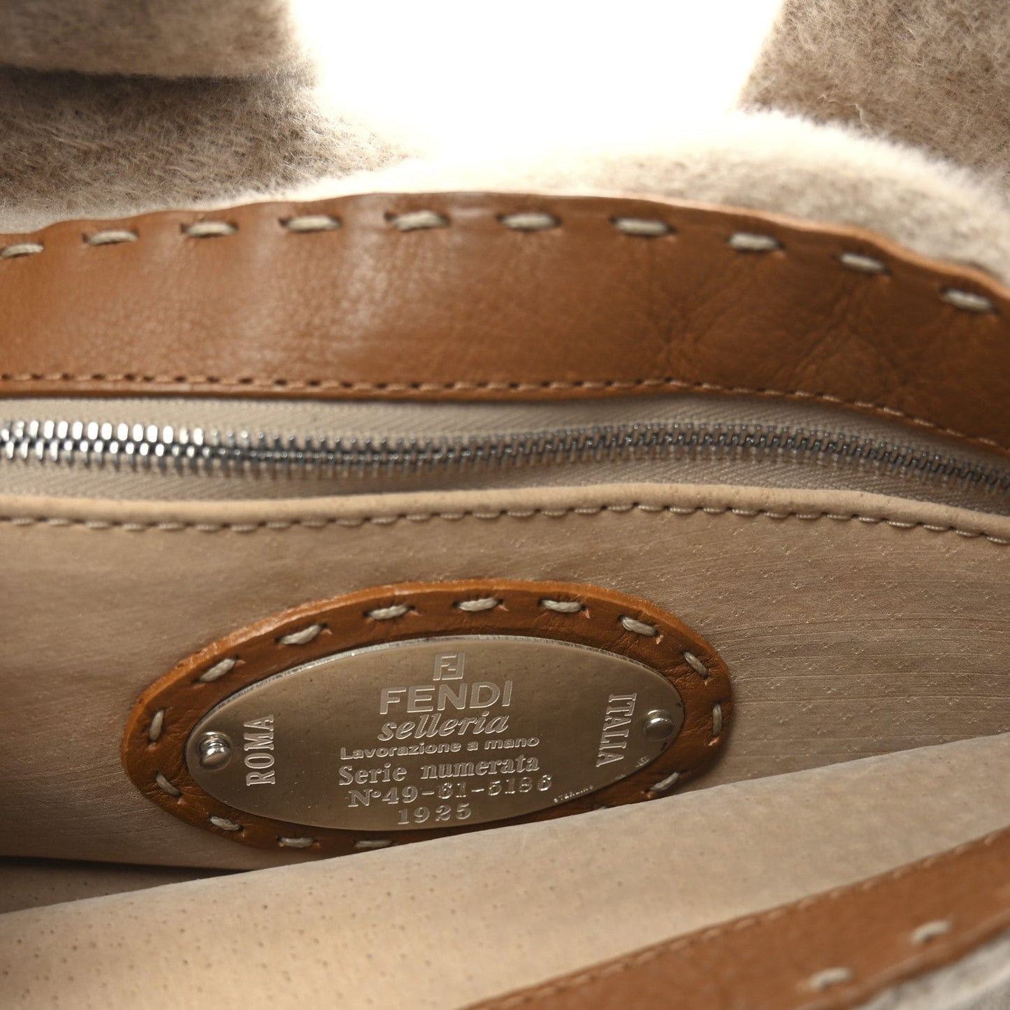 Fendi Cashmere Cuoio Romano Selleria Baguette Honey