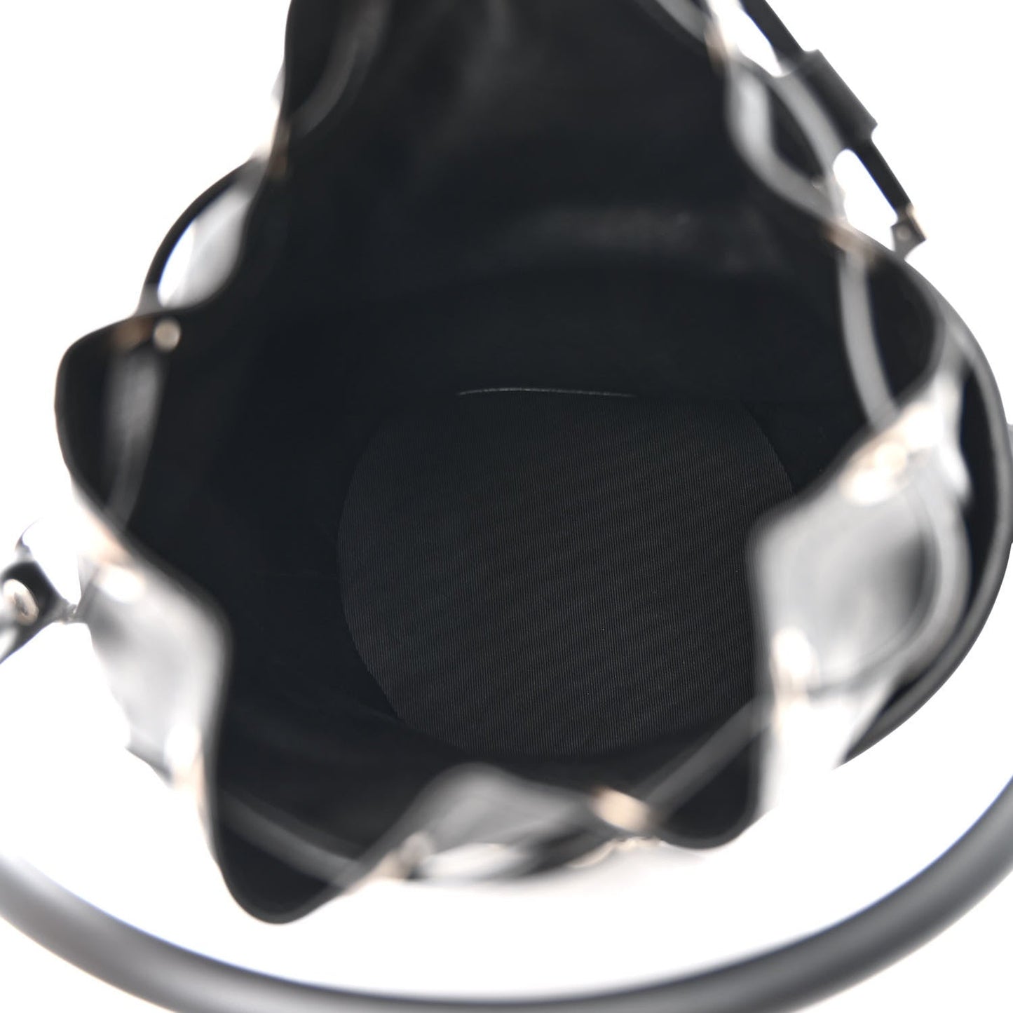 Saint Laurent Smooth Calfskin Studded Small Bahia Drawstring Bucket Bag Black