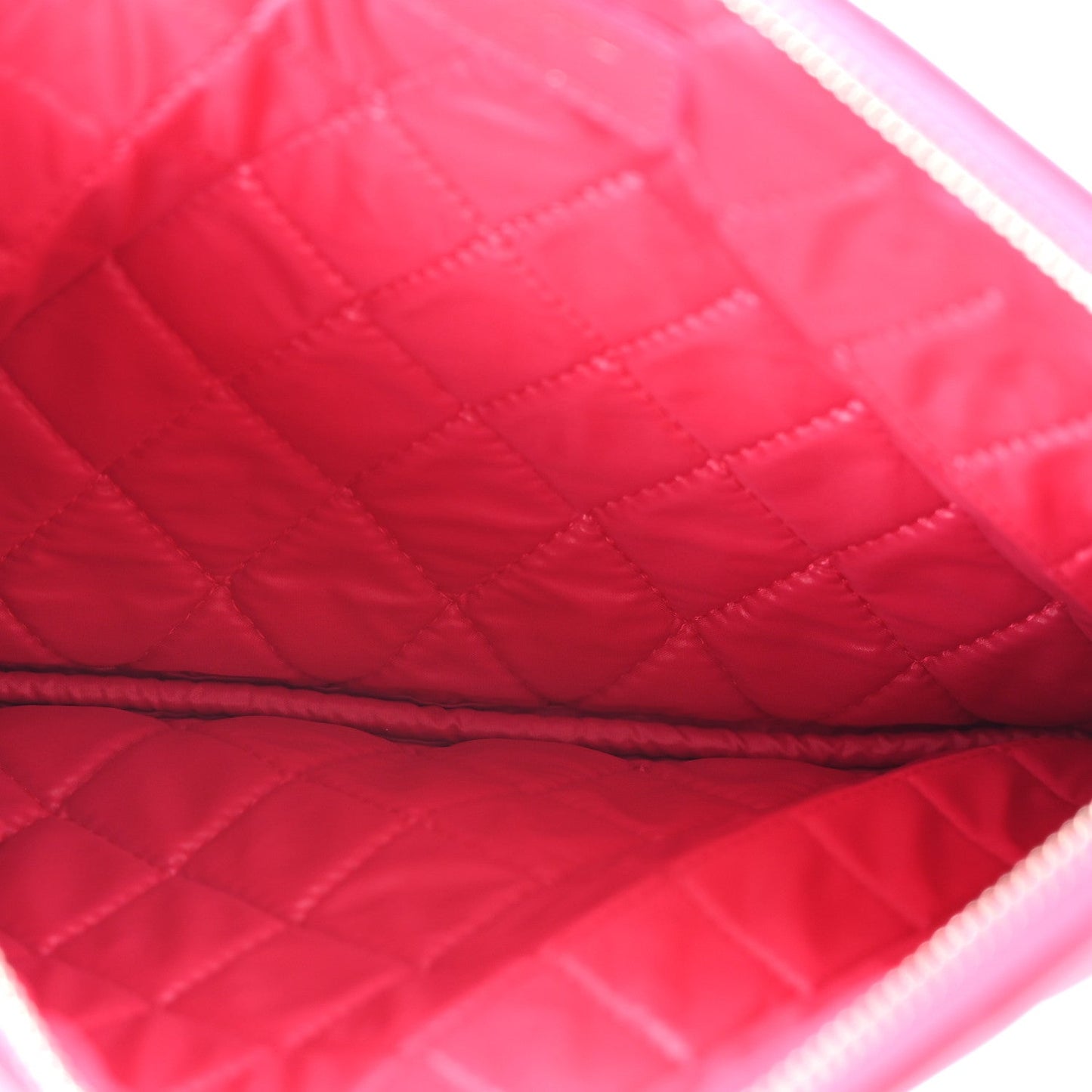 Chanel Lambskin Quilted Medium Cosmetic Case Dark Pink