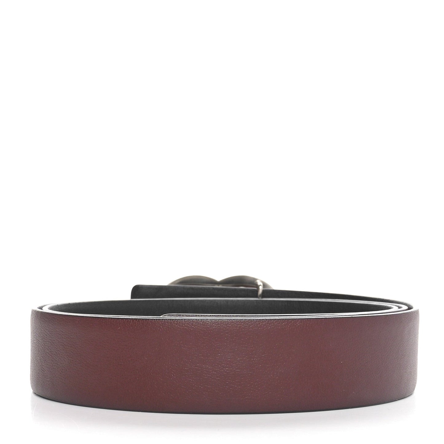 Chanel Calfskin CC Reversible Belt 80 32 Black Burgundy